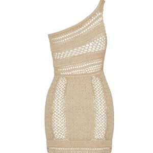 Flook the Label Rune cream crochet mini Dress